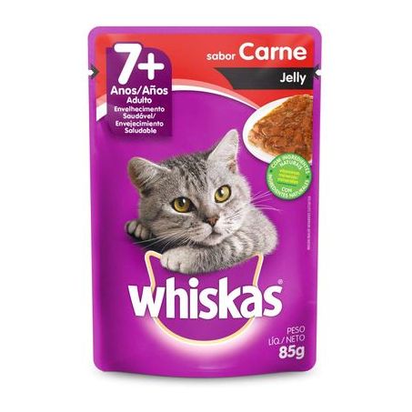 RACAO GATO WHISKAS SENIOR CARNE JELLY 85G