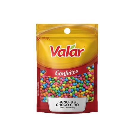 CONFEITO CHOCO GIRO VALAR 50G