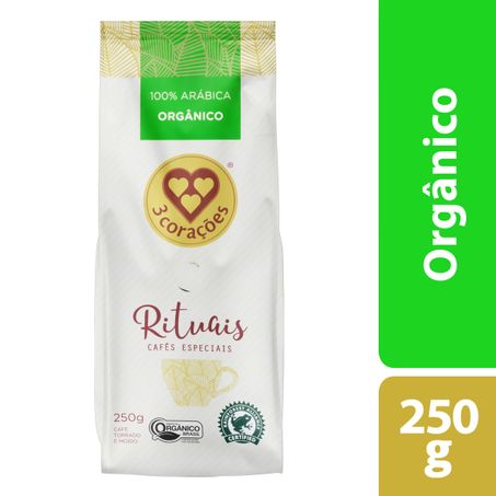 CAFÉ TORRADO E MOÍDO ORGÂNICO 3 CORAÇÕES RITUAIS