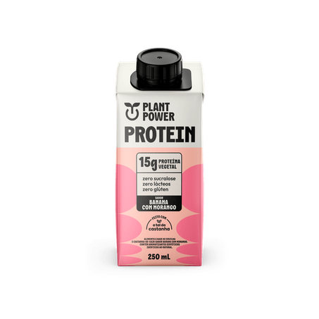 SHAKE PROTEIN MORANGO 250ML - PLANT POWER