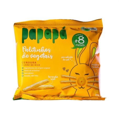 PALITINHOS DE VEGETAIS CENOURA E GRÃO-DE-BICO 20G