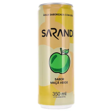 ÁGUA SABORIZADA COM GÁS SARANDI MAÇA VERDE LATA 350ML 360-35