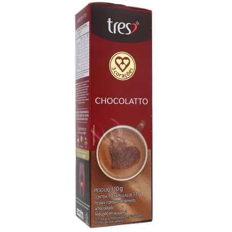 Cápsula 3 Corações Chocolate C/10 110g 360-16