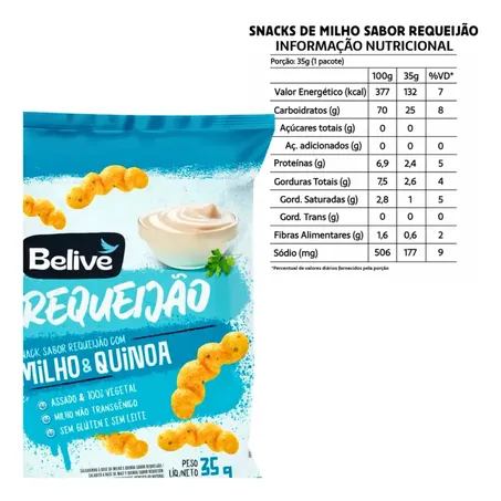 Salgadinho de Milho Requeijão Belive 35g 360-2