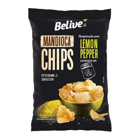 CHIPS BELIVE 50G S/GLUTEN MANDIOCA LEMON PEPPER 