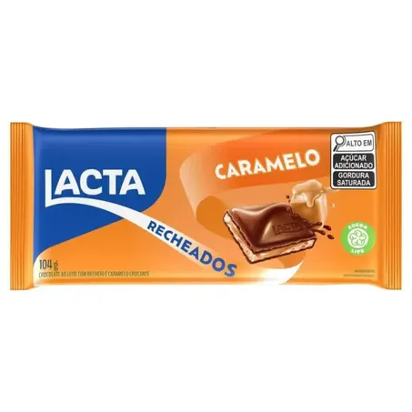 Chocolate Barra Lacta Ao Leite Recheio Caramelo 104g 
 