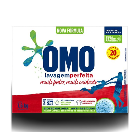 Sabão em pó omo lavagem perfeita 1.6kg