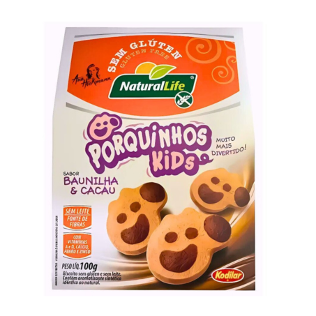 BISCOITO KIDS BAU/CACAU NATURAL LIFE 100G