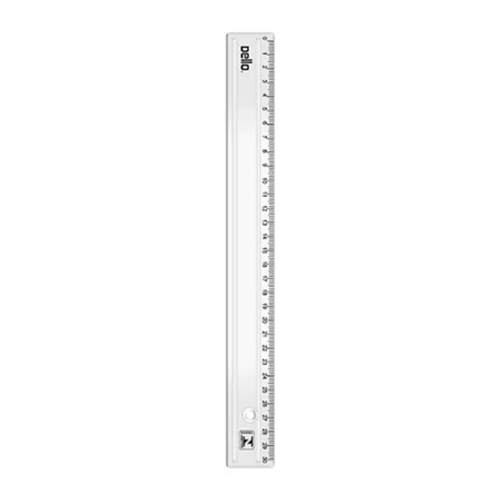 RÉGUA PLÁSTICA 30CM CRISTAL DELLO