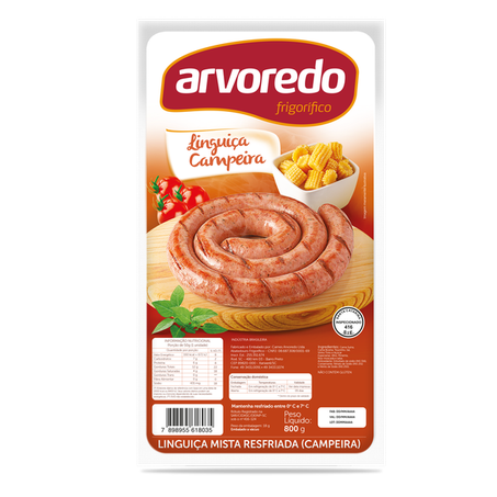 LINGUIÇA CAMPEIRA RESFRIADA ARVOREDO PACOTE 800G