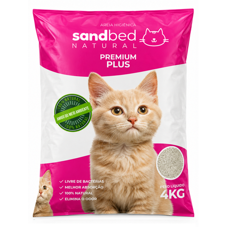 AREIA HIGIÊNICA SANDBED NATURAL PREMIUM 4KG