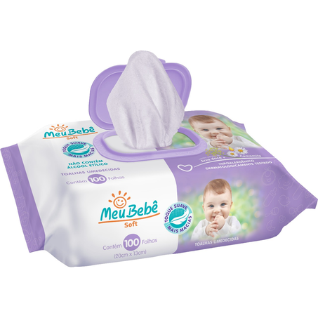 Toalha Umedecida Meu Bebê Soft 100 Folhas