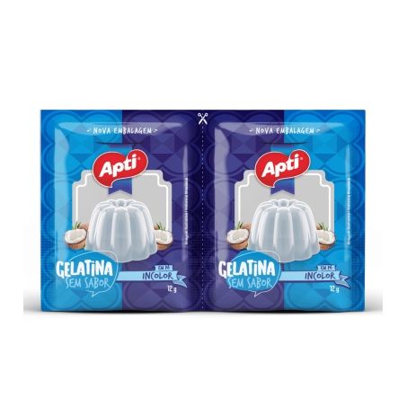 Gelatina em Pó Apti Sem Sabor Incolor Embalagem 24G