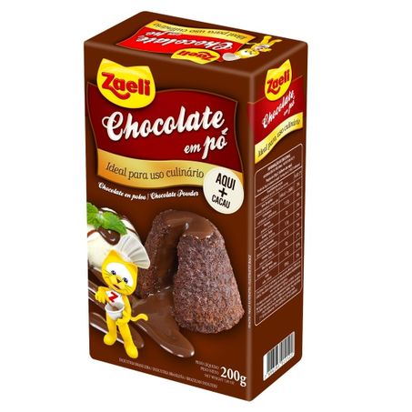 Chocolate em pó zaeli sachê 500g