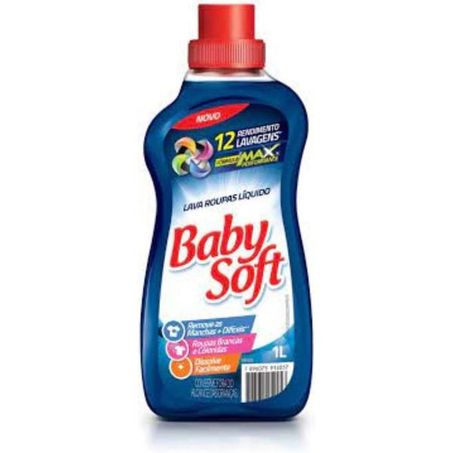 Lava Roupas Baby Soft Líquido Frasco 1l 
 
