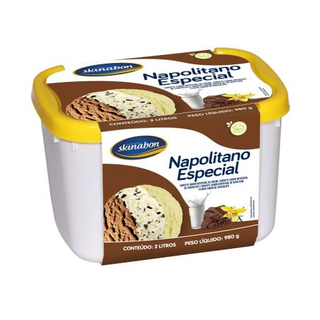 Sorvete skinabon napolitano especial 2l