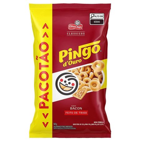 Salgadinho pingo d'ouro sabor bacon elma chips 160g