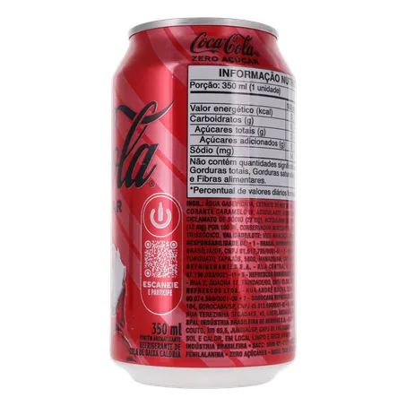 BEBIDA COCA COLA ZERO LATA 350ML 360-10