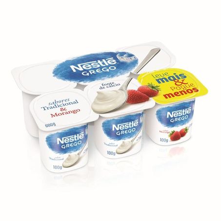 Iogurte nestle grego tradiciona morango 600g