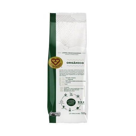 Café orgânico grão expresso 3 corações 500g