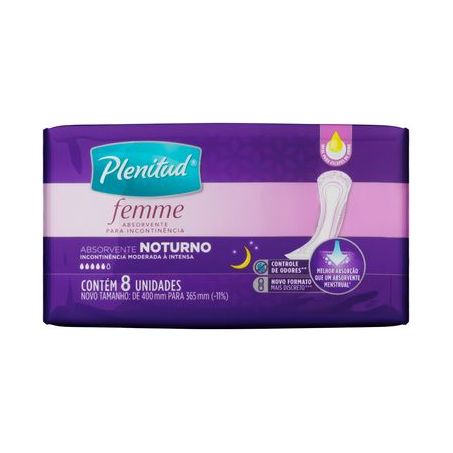 ABSORVENTE  PROT PLENITUD FEMME NOTURNO C/ 8 UN