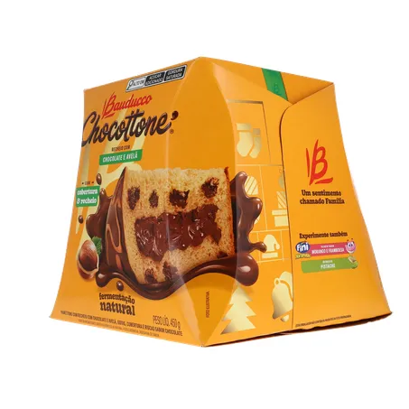 Panettone Bauducco Chocolate e Avelã Caixa 450gr 360-23