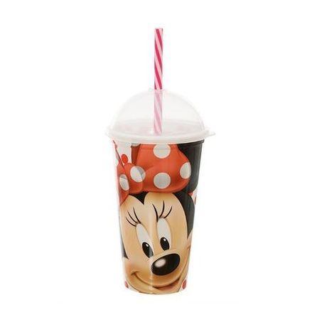 Copo Plasútil Shake Minnie com Canudo Unidade 500ML