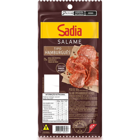 SALAME HAMBURGUES FAT  SADIA 100G