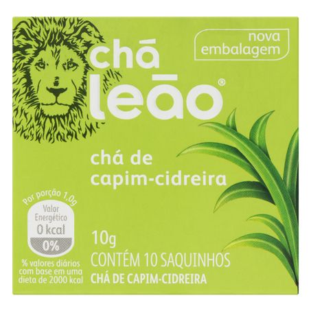 CHÁ CAPIM-CIDREIRA CHÁ LEÃO COM 10 SACHÊS