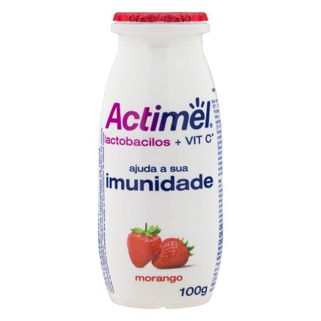 Leite fermentado parcialmente desnatado morango actimel