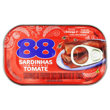 Sardinha 88 125g - Molho de Tomate - Lata
