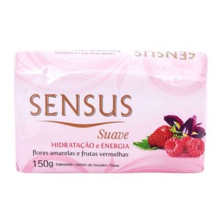 Sabonete sensus suave flores amarelas e frutas vermelhas 150g