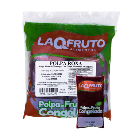 Polpa detox roxa laqfruto 400g
