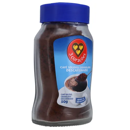 Café Solúvel Granulado 3corações Descafeinado Pote de Vidro 50gr 360-32