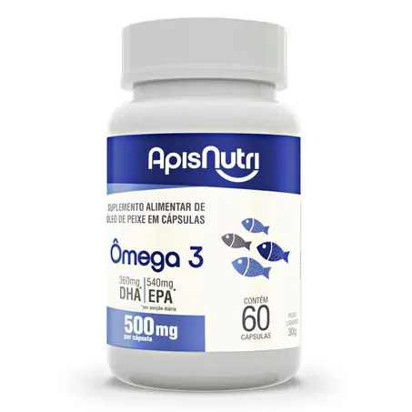 OLEO DE PEIXE (ÔMEGA 3) 500MG 60 CAPS - APISNUTRI