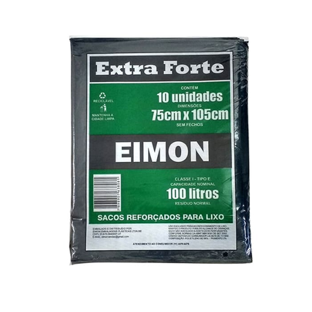 Saco de Lixo Eimon Extra Forte 100l c/10 un