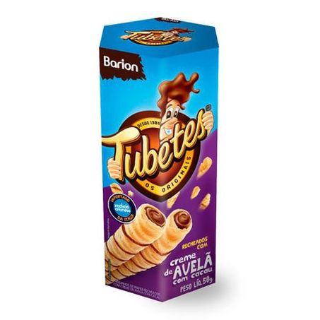 Tubetes Barion 50g Recheado Creme De Avelã