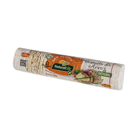 Biscoito Arroz Natural Life 80g Mini Integral
