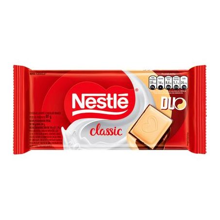 Chocolate em barra nestle classic duo 80g*