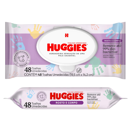 Toalhinha Umedecida Huggies One&Done - Com 48 Toalhinhas