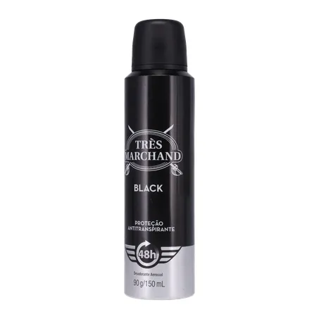 Desodorante black tres marchand aerossol 150ml 360-2