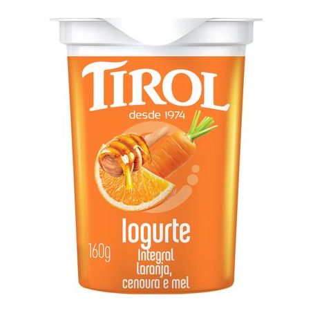 Iogurte Natural Tirol Laranja, Cenoura E Mel Embalagem 160G