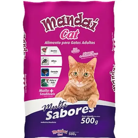 Racao mandai cat 500g multi sabores