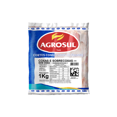 Coxa/sobrecoxa s/osso agrosul iqf cong 1kg