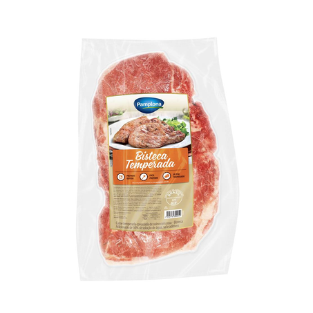 Bisteca Suína Pamplona Temperada Congelada Kg