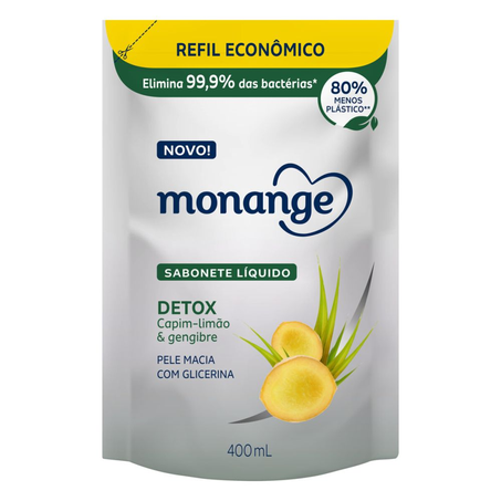 Sabonete Líquido Monange Econômico Detox Frasco 400Ml