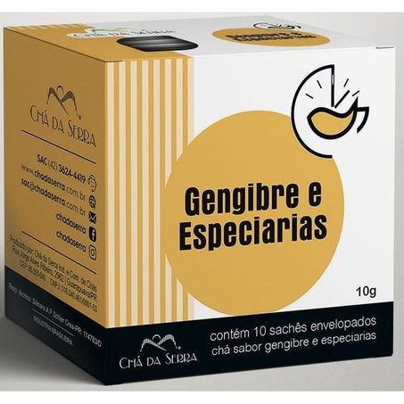 CHÁ GENGIBRE E ESPECIARIAS DA SERRA C/10 SAQUINHOS ENVELOPADOS