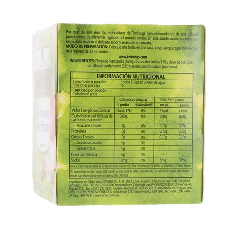 Chá Camomila, Canela e Maçã Twinings Infusions Caixa 15g 10 Unidades 360-8