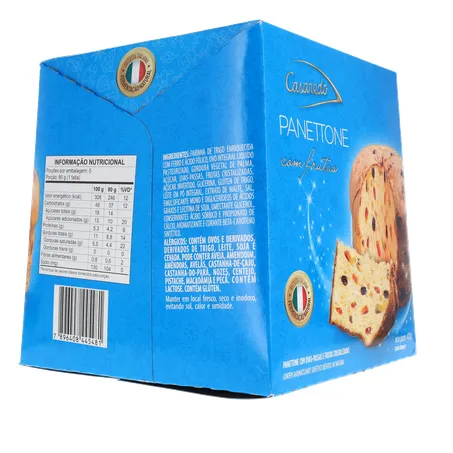 PANETTONE CASAREDO COM FRUTAS CRISTALIZADAS CAIXA 400G 360-31
