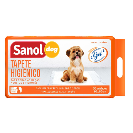 Tapete Higiênico Sanol Dog Tam. 60cm X 80cm - Com 30 Tapetes